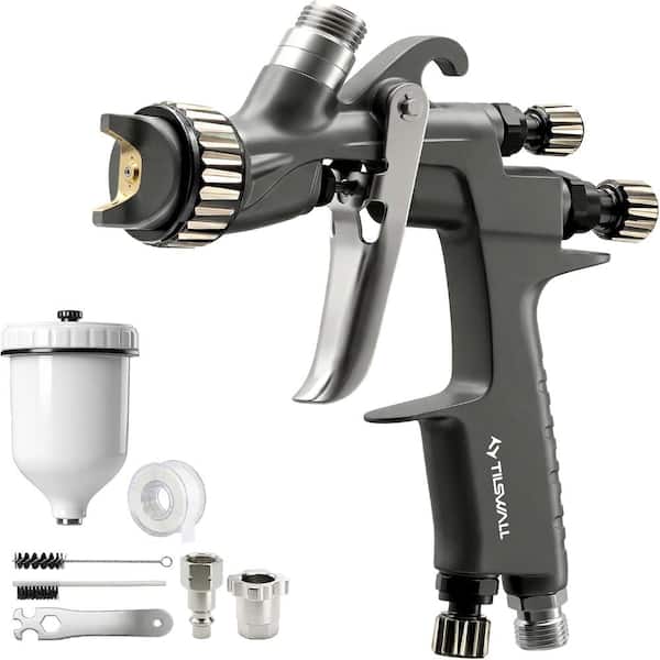 Tilswall Pinto LVLP Spray Gun Basic Kit for Car Painting Ultra-Long Life High-Efficiency Pro Air Gun Auto DIY Beginners