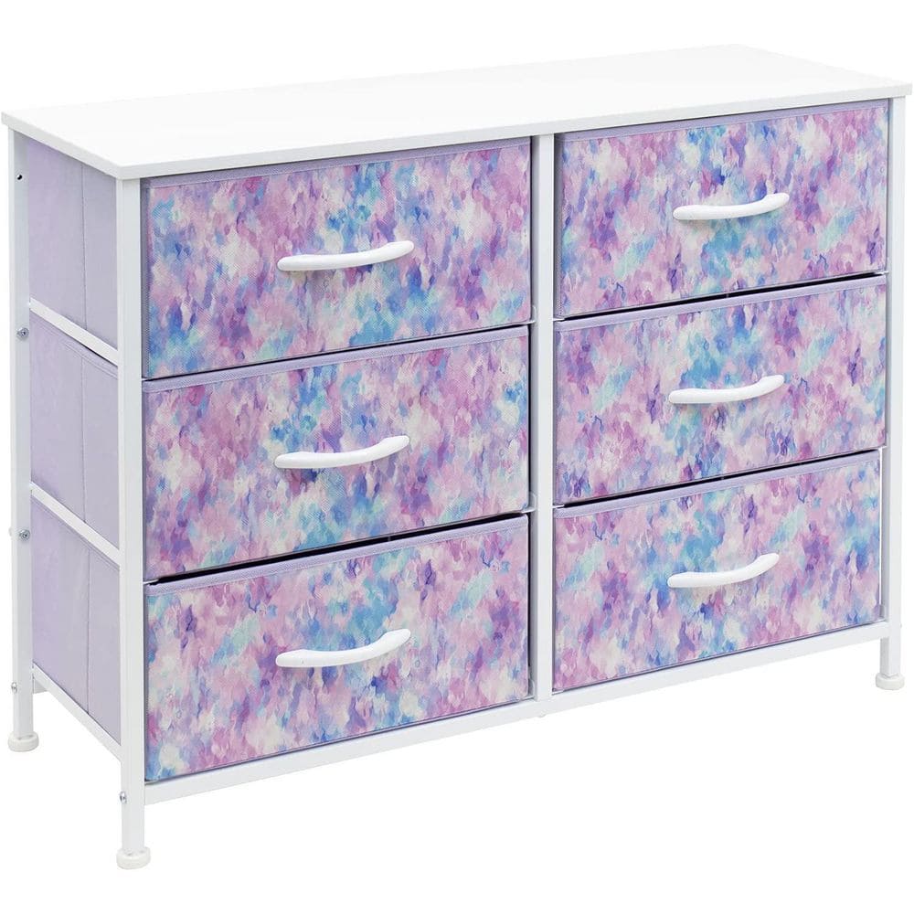Sorbus 8 Drawer Storage Cube Dresser ,Tie Dye Purple