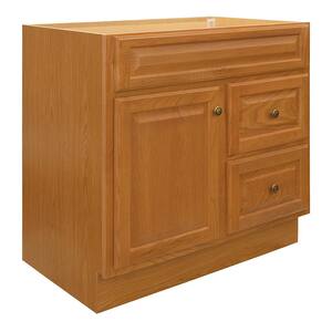 Hampton 36 in. W x 21 in. D x 33.5 in. H Bath Vanity Cabinet without Top in Oak