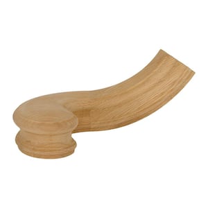 Stair Parts 7745 Unfinished Red Oak Right-Hand Turn-Out Handrail Fitting