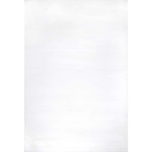 Layne Soft Silky Faux Rabbit Fur White 5 ft. x 8 ft. Indoor Area Rug