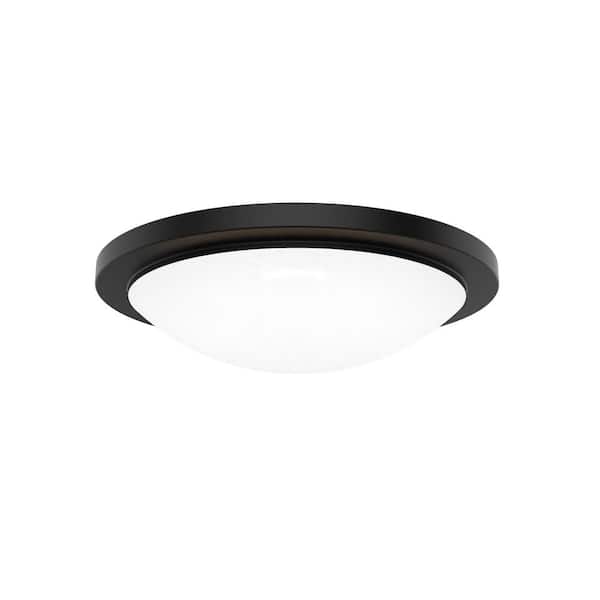 Dew 18 in. Black Selectable LED Flush Mount
