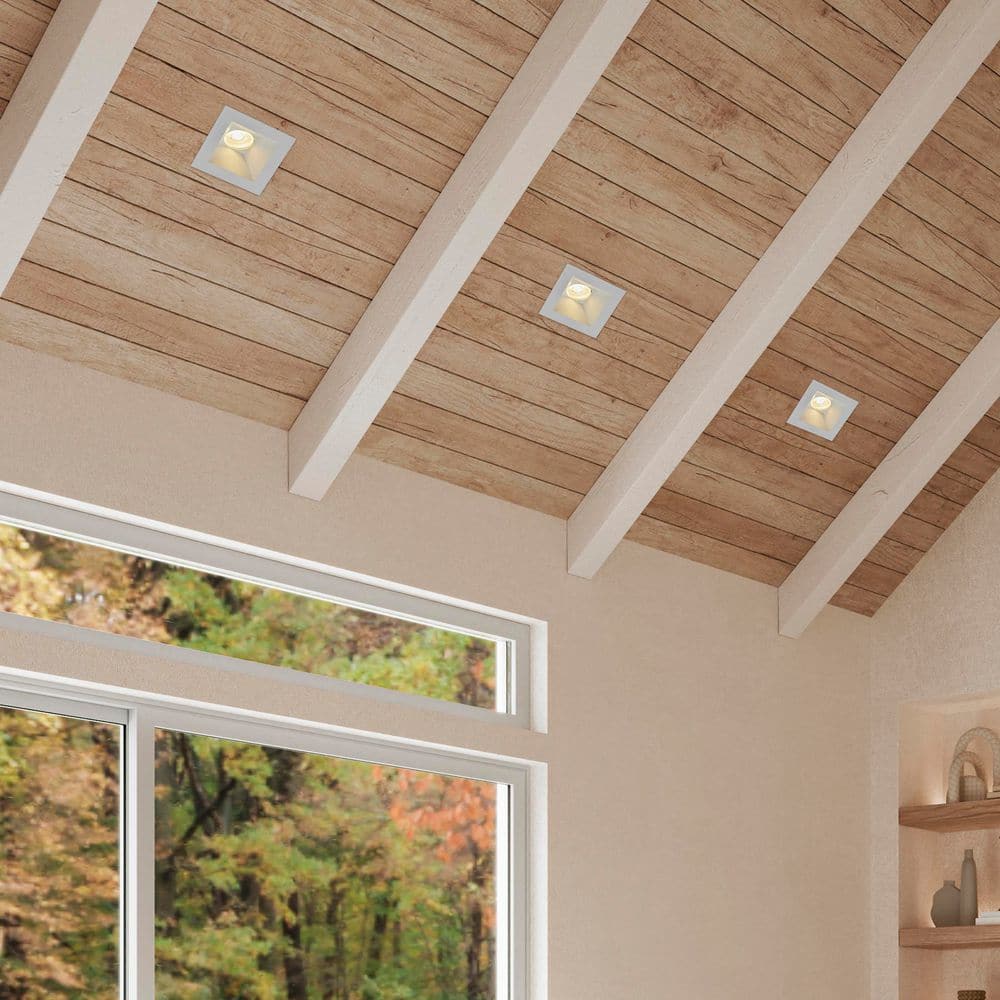 6 in. Slim Square Sloped Recessed Anti-Glare LED Downlight, White Trim, Canless IC Rated, 1800 Lumens, 5 CCT 2700K-5000K price history on PriceWatchPro