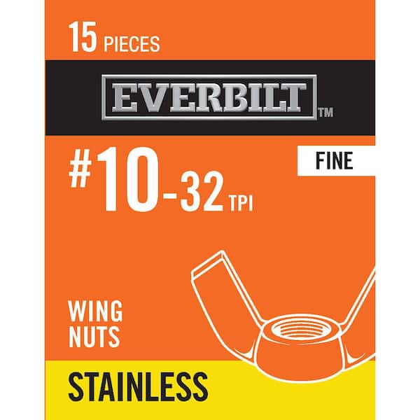 #10-32 Stainless Steel Wing Nut (15-Pack)