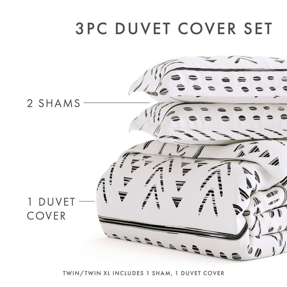 Gray and White Arrow Dreams Twin/Twin XL Microfiber Duvet Cover Set