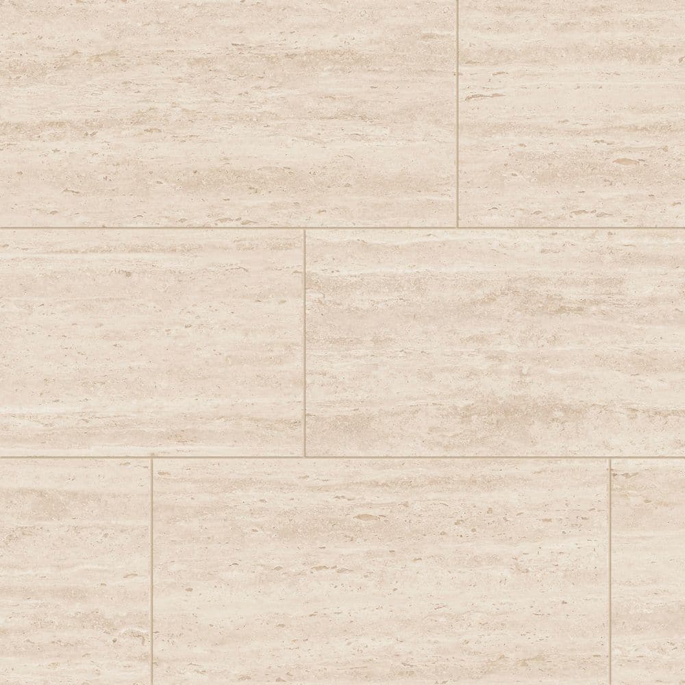 Travertine Almond Matte 12 in. x 24 in. Stone Look Porcelain Floor and Wall Tile (15.50 sq. ft./Case) price history on PriceWatchPro