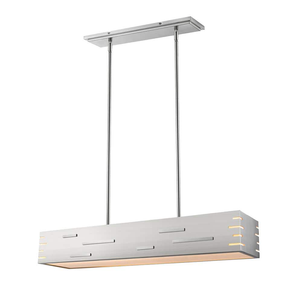 Loek 28-Watt 1-Light Brushed Nickel Integrated LED Shaded Chandelier with B