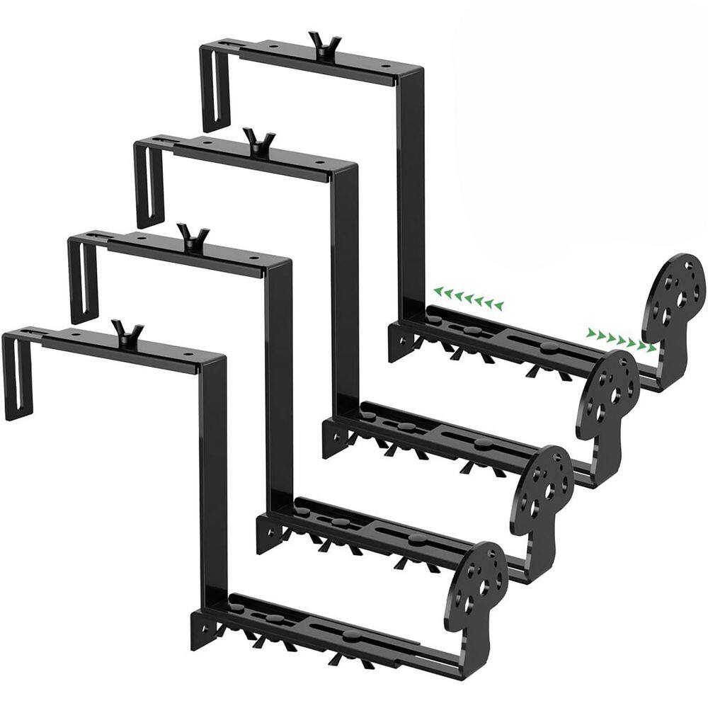 4x Black Diecast Aluminum Mounting Brackets For 4x6 Inch LED Headlights - Aaiwa (3 Year Warranty)