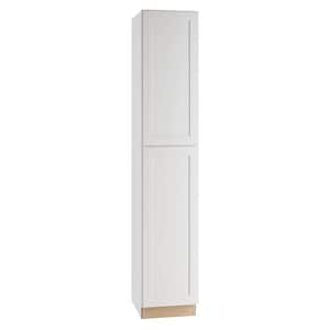 Newport Pacific White Plywood Shaker Assembled Pantry Kitchen Cabinet Soft Close Right 18 in W x 24 in D x 90 in H