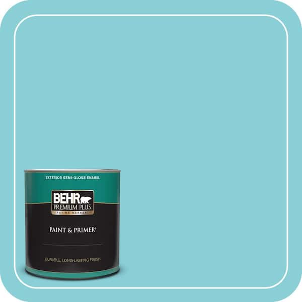 BEHR PREMIUM PLUS 1 qt. Home Decorators Collection #HDC-MD-14 Sky Watch Semi-Gloss Enamel Exterior Paint & Primer
