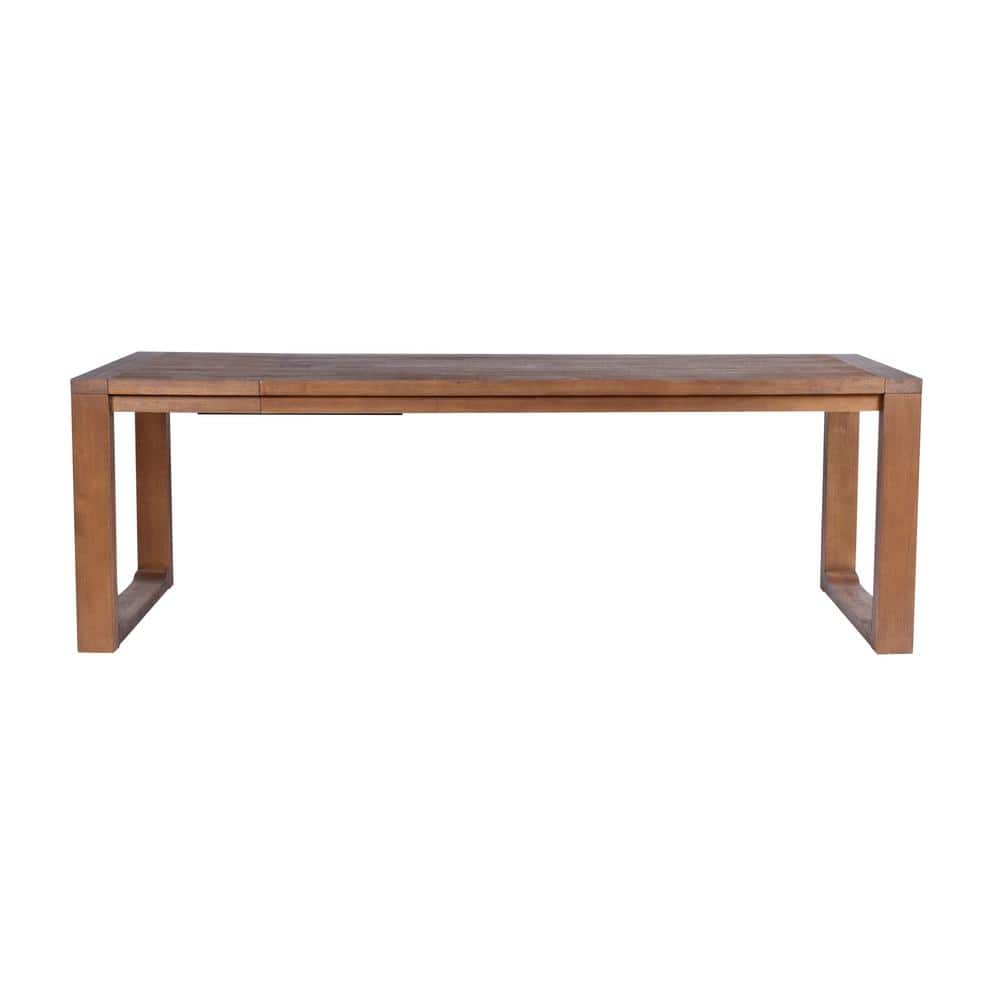 Chestnut Wire-Brush Wood Extendable Dining Table for Eight