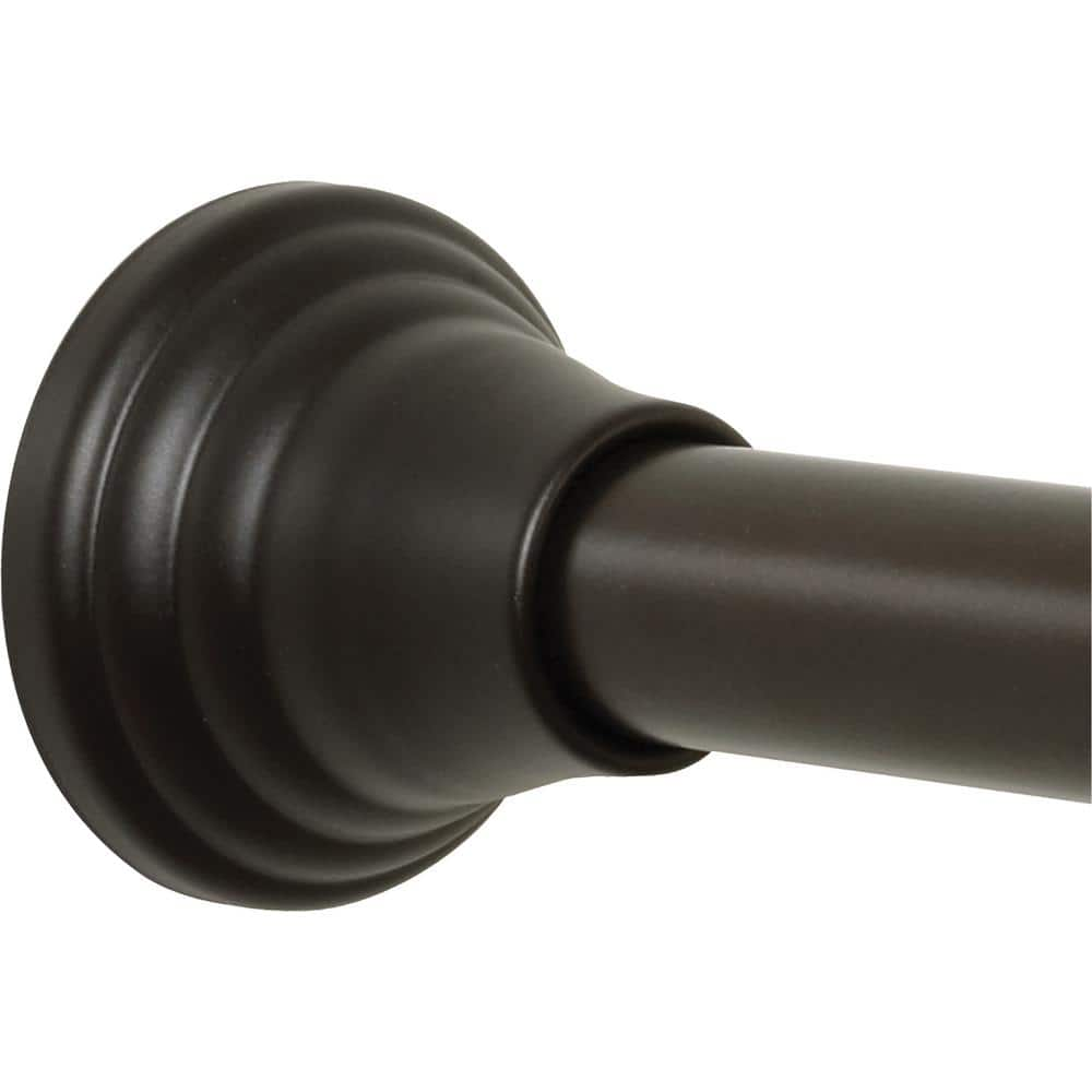 Glacier Bay Rustproof Decorative Finial 46 In 72 In Aluminum Adjustable Tension No Tools Shower Rod In Bronze 661alhbhd The Home Depot