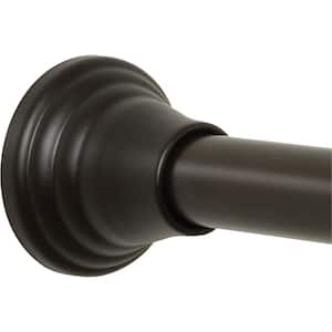 Rustproof Decorative Finial 46 in. - 72 in. Aluminum Adjustable Tension No-Tools Shower Rod in Bronze
