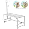 VEVOR 64.1 in. x 51 in. Stationary Goat & Sheep Stand 500 lbs Loading Weight White 21 to 33in. Adjustable Height Grinder Stand SCXJJBSYTM5162NEMV0