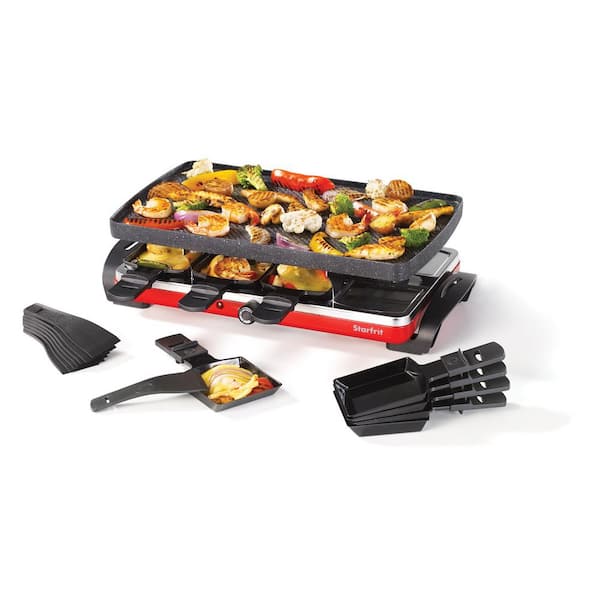 Starfrit Grill Set Nonstick Large Cooking Surface Indoor Extra-Thick Plate Black 
