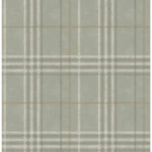 Rockefeller Sage Plaid Paper Strippable Wallpaper (Covers 56.4 sq. ft.)