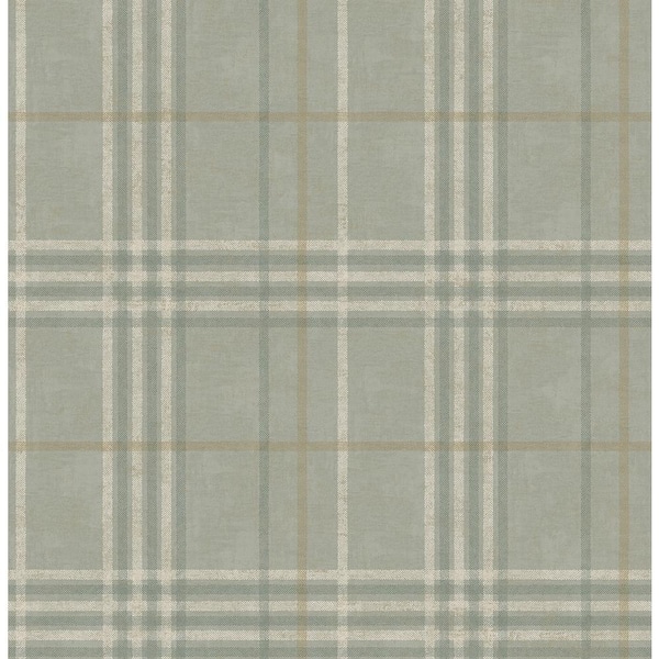 Rockefeller Sage Plaid Sage Wallpaper Sample