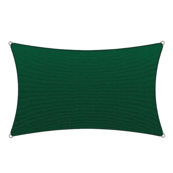 AMGO 18 ft. x 24 ft. Rectangle Pro Ring Sun Shade Sail 260 GSM Heavy Duty-Green