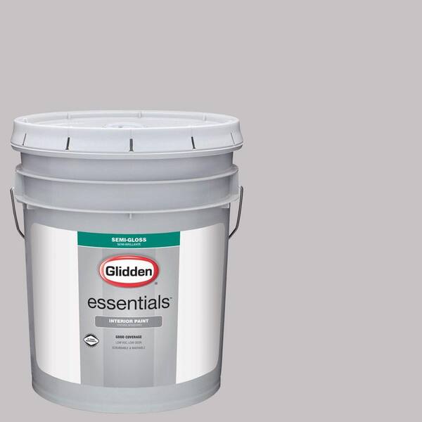 Glidden Essentials 5 gal. #HDGCN57 Urban Grey Semi-Gloss Interior Paint