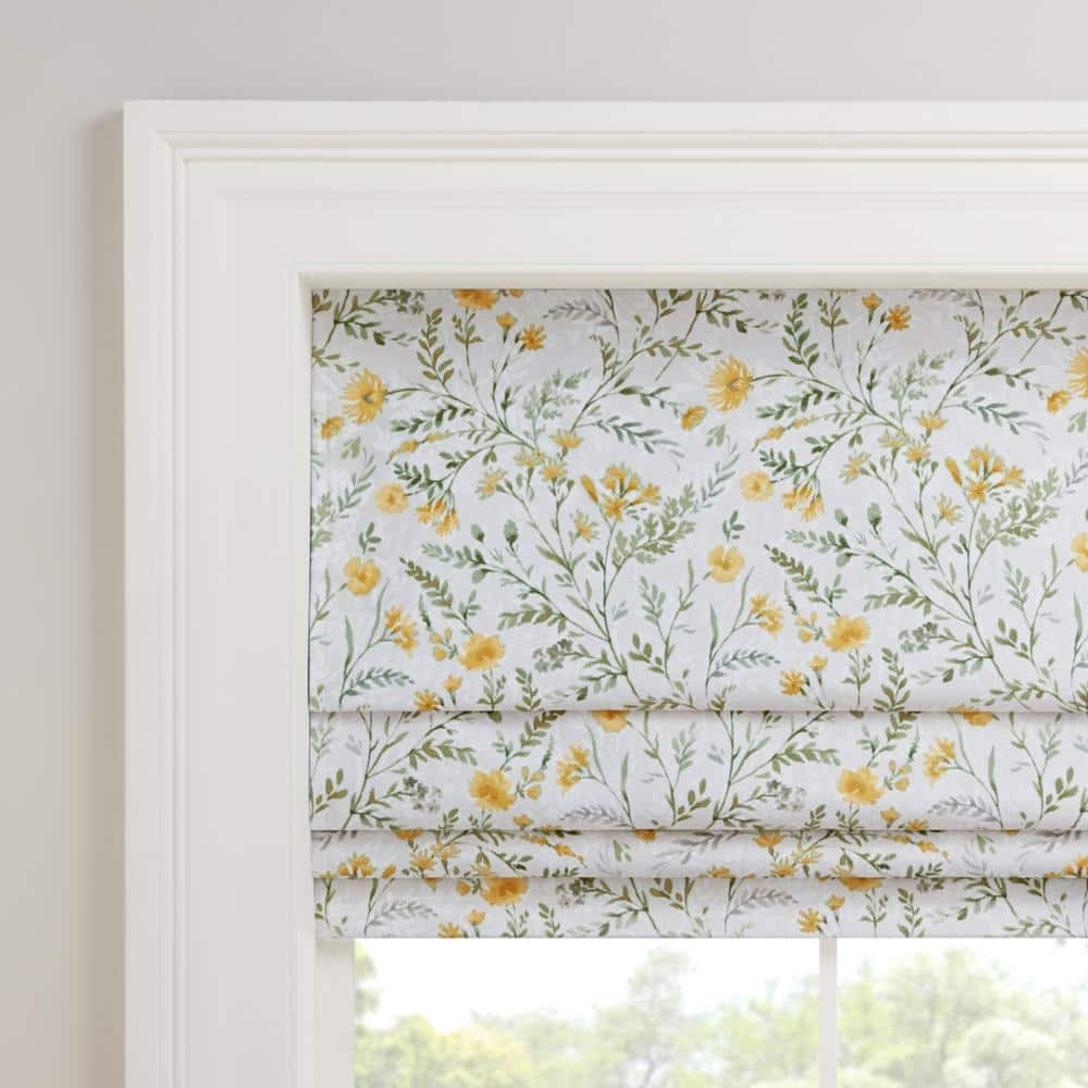 Aloe Botanical Print Cordless Blackout Roman Shade 35" x 64"