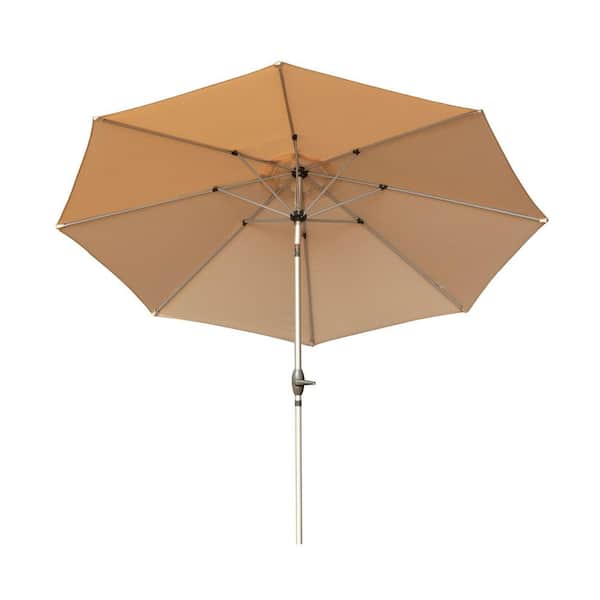 10 ft. Aluminium Market Tilt Patio Umbrella in Beige