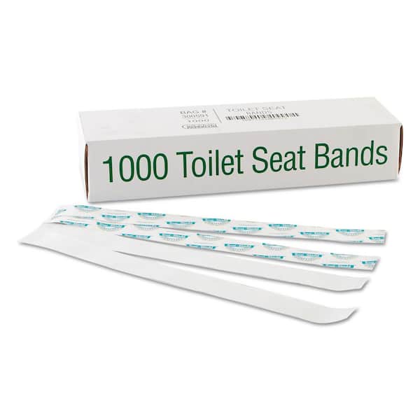 Bagcraft Papercon Sani/Shield Printed Toilet Seat Band, Blue/White, 16x1-1/2 (1000-Count)