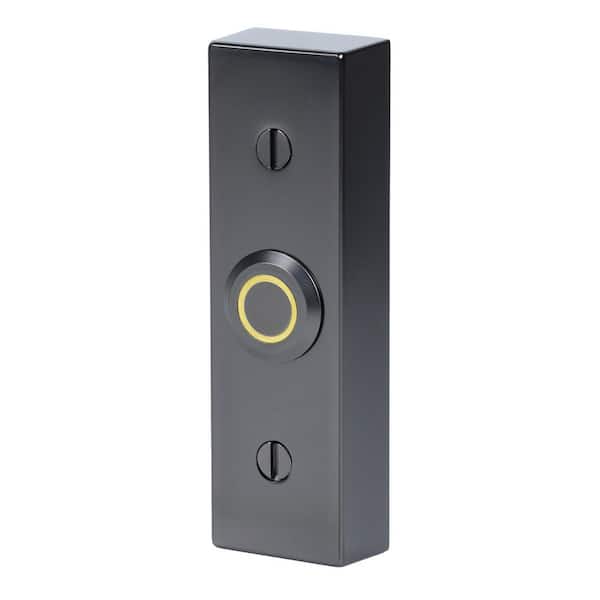Heath Zenith Black Metal Wired Lighted Push Doorbell Button