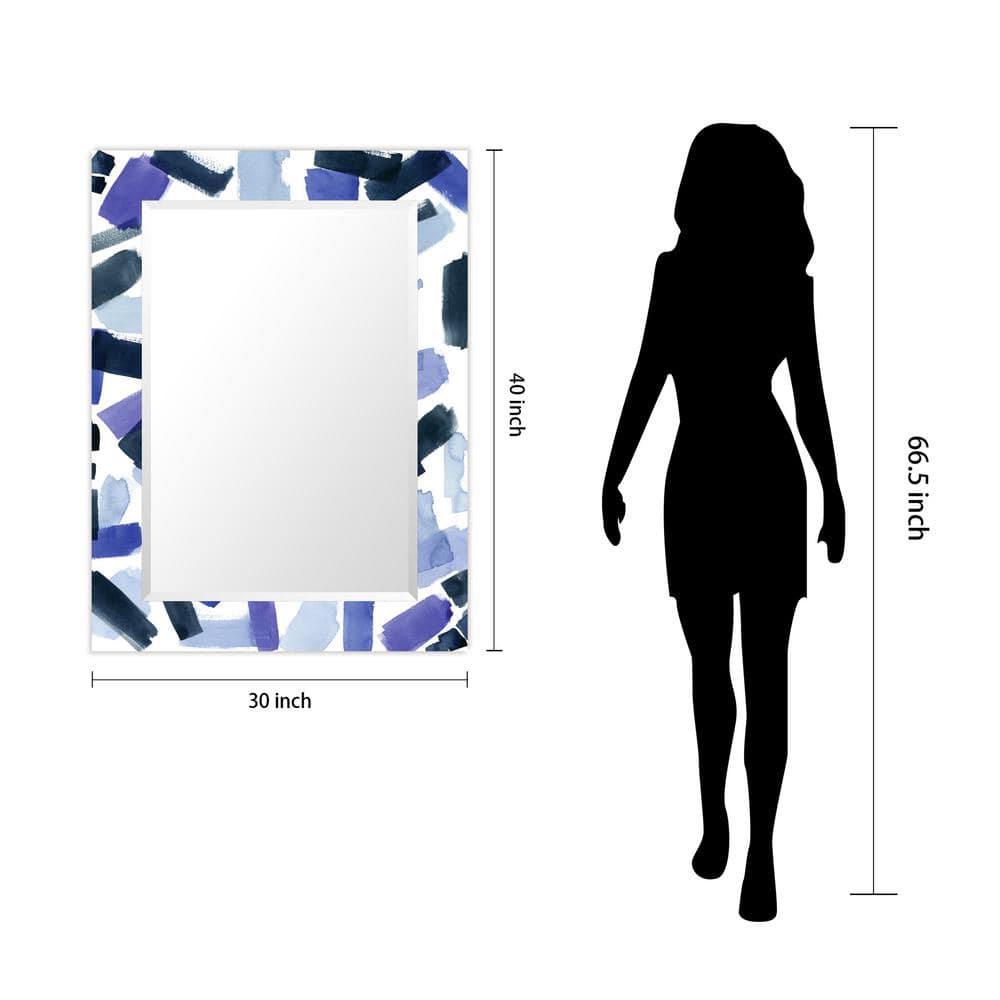 Elegance Unveiled 30x40 Frameless Beveled Art Glass Mirror