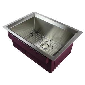 Studio Undermount Stainless Steel 26 in. Single Bowl Kitchen Sink in Brushed Finish