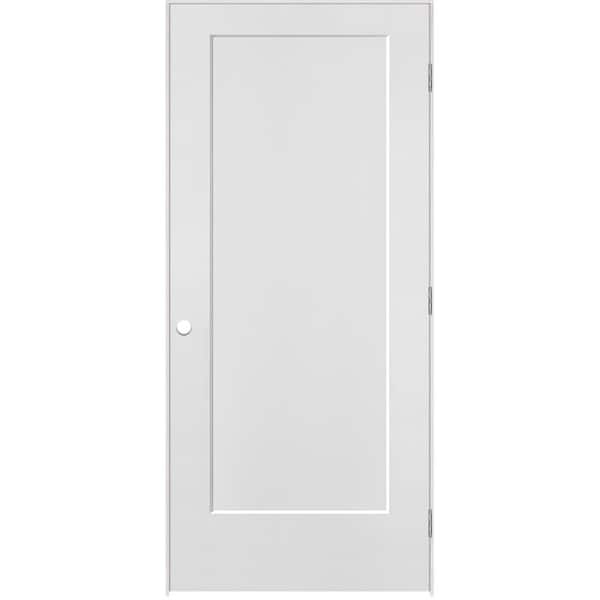 36 in. x 80 in. 1 Panel Left-Handed Primed Composite Hollow Core Single Prehung Interior Door 4-9/16 in. Flat Jamb