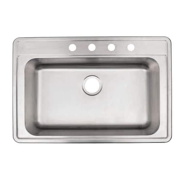 S STRICTLY KITCHEN + BATH Strictly Kitchen and Bath 20 Gauge Stainless Steel 33" Single Bowl Drop-In Kitchen Sink