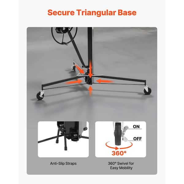 VEVOR 11ft. Drywall Lift, 150lbs. Heavy-Duty Panel Hoist with