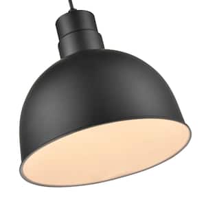 R Series 12 in. 1-Light Integrated LED Satin Black Hardwired Pendant (1-Pack)