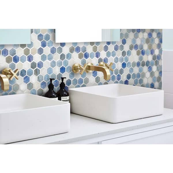 Apollo Tile Light Blue 4 in. x 5 in. Hexagon Polished Glass Mosaic Floor  and Wall Tile Sample (0.13 sq. ft./Piece) APLAHX8805ASMPL - The Home Depot