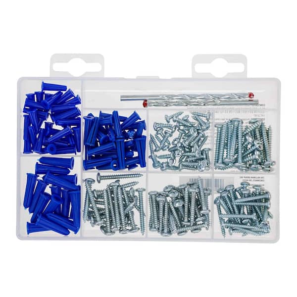 Hillman Plastic Anchors with Screws and Drill Bits Assorted Kit