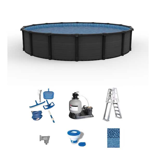 Bimini 30 ft. Round 52 in. Deep Hard Side Above Ground Standard Pool Package