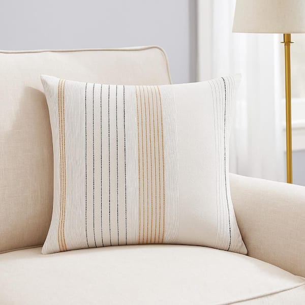 Jela White and Gray Cotton Euro Sham