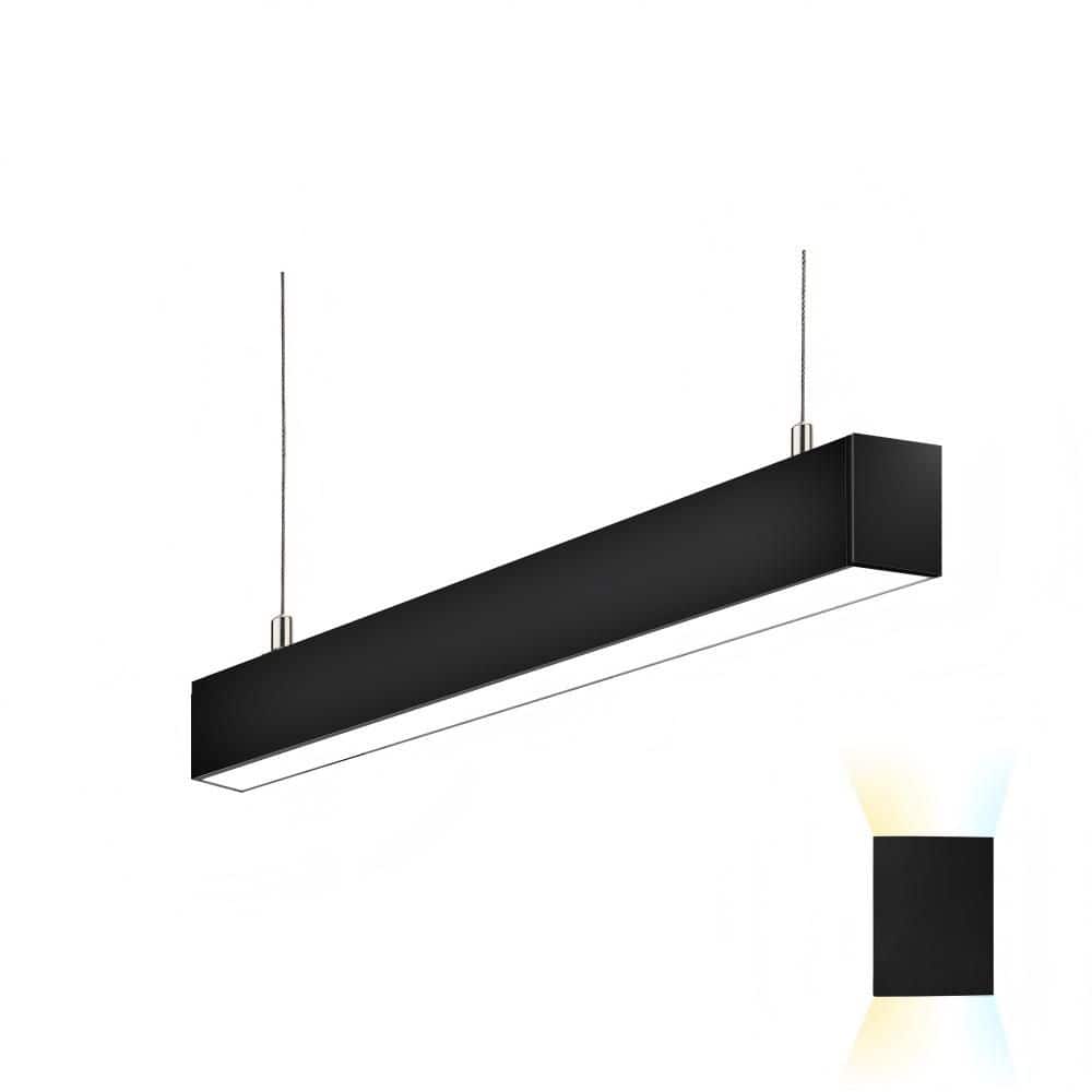 2 ft. Black 15W/20W/25W Selectable Integrated LED Linear Light 3000K-6500K Hanging Office Shop Light Fixture price history on PriceWatchPro