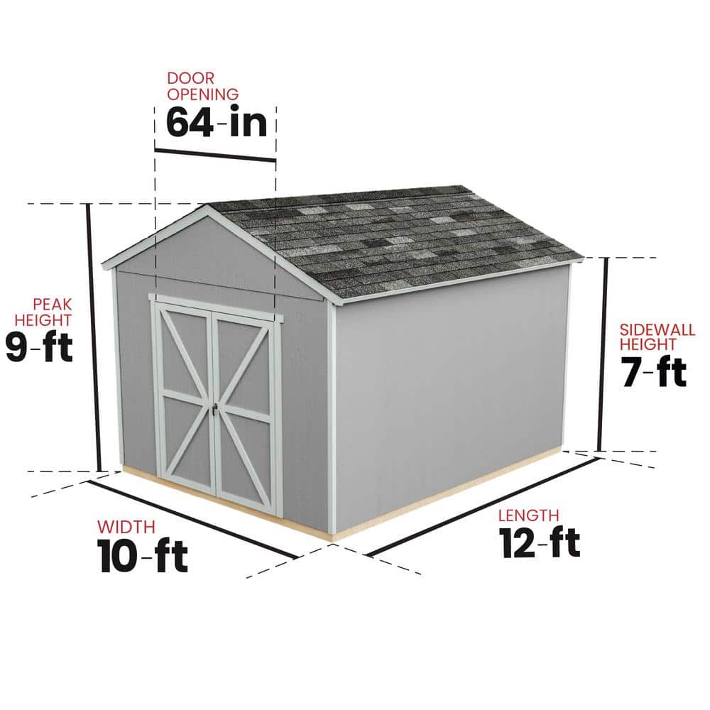 Rookwood 10' x 12' Beige Wooden Storage Shed with Windows