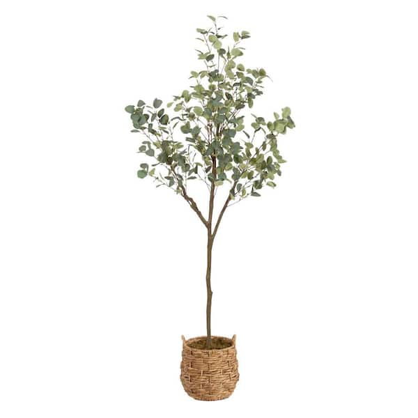 6 ft. Artificial Eucalyptus Tree in Natural Natural Material Pot