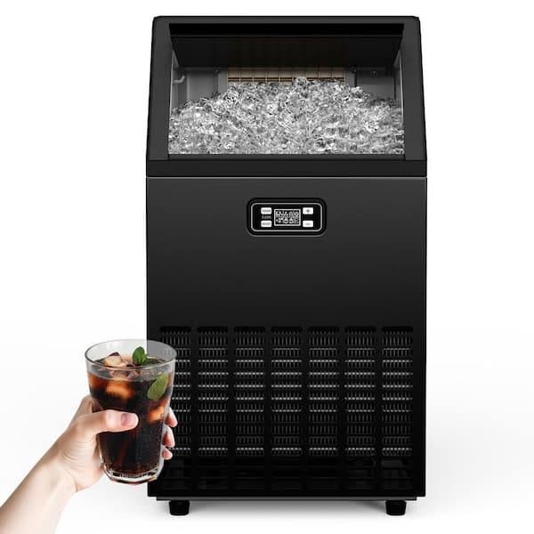 17.3 in. 100 lb. /24H Full Ice Sizes Commercial Ice Maker in Black, 33 lb. Storage Bin, Ice Full Alert and Auto-Cleaning