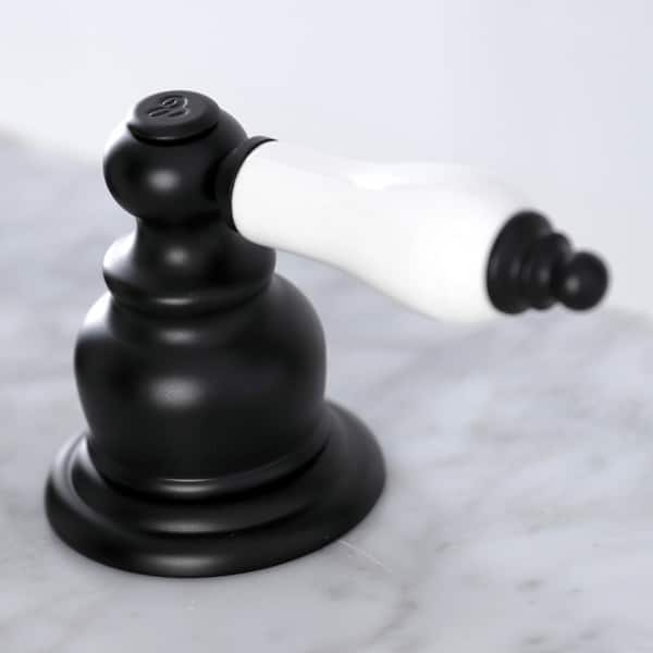 Victorian 8 in. Widespread 2-Handle Bathroom Faucet in Matte Black