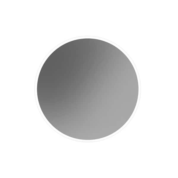 CATALINA 24 in. W x 24 in. H Round Frameless Wall Mounted Led Classy Bathroom Vanity Mirror in Silver with Dimmable Touch