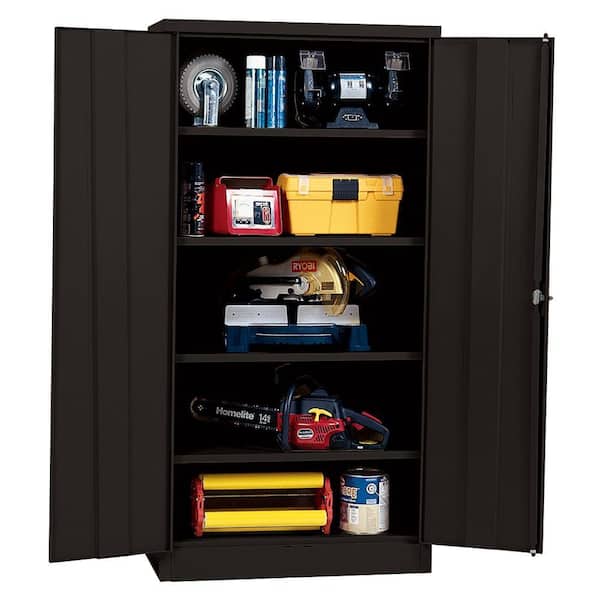 Steel Freestanding Garage Cabinet in Black (36 in. W x 72 in. H x 18 in. D)