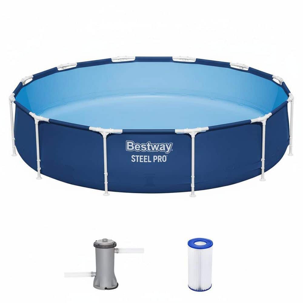 Bestway Steel Pro 12 ft. Round 30 in. Above Ground Pool Set