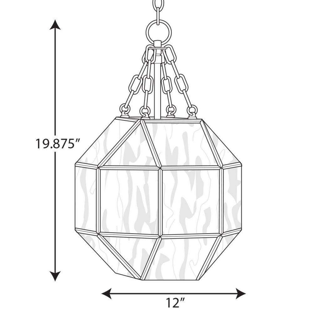 Mauldin 19.88'' Vintage Brushed Nickel Pendant with Seeded Glass