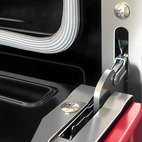 48 in. 6.8 cu. ft. 6 Burners Freestanding Double Oven Gas Range in Stainless Steel with Griddle and Red Oven Door