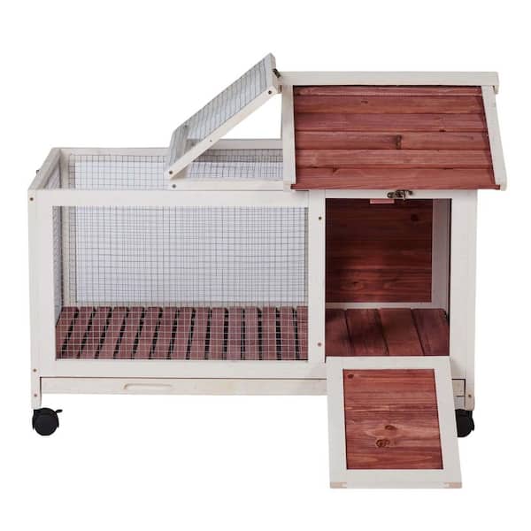 Foobrues Wooden Rabbit Hutch Small Animal House