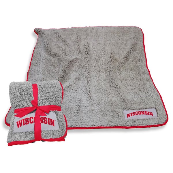 logobrands Wisconsin Oatmeal Frosty Fleece Throw