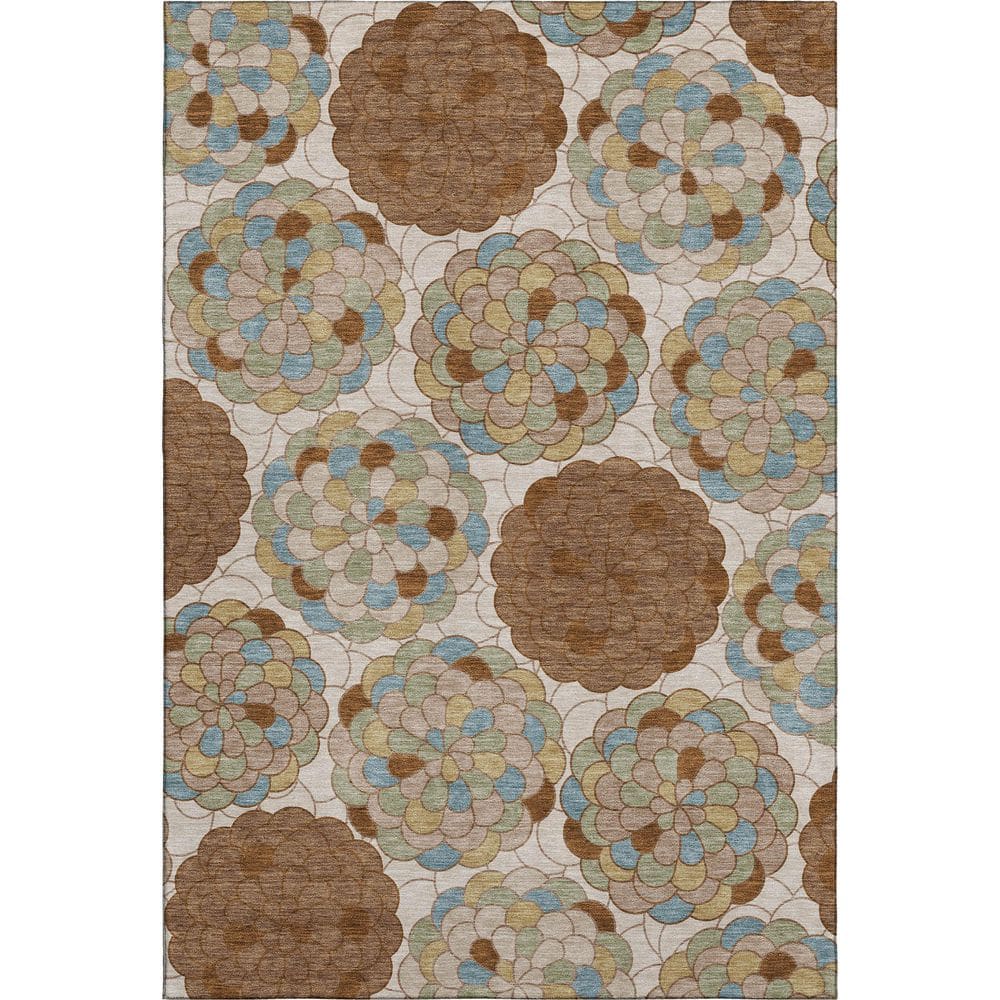 Mayfield Premium Machine Washable Abstract AMF2466 Paprika 3 ft. x 5 ft. Area Rug price history on PriceWatchPro